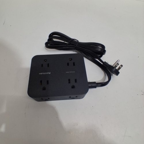 HANYCONY POWER BAR SURGE PROTECTOR WITH 8AC OUTLETS, 4 USB (2 USB C) CHARGING PORTS - 10FT - BLACK (MODEL: HN8U5WC2) image 3