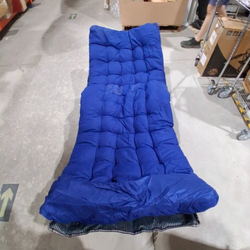 ARAER WIDE CAMPING COT FOLDING BED WITH PAD - 28" X 73" - BLUE/BLACK (MODEL: A043-002-001) image 2