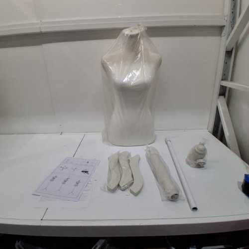 FEMALE MANNEQUIN TORSO DRESS FORM STAND WITH WOODEN TRIPOD BASE - 5FT - 5.6FT HEIGHT ADJUSTABLE - WHITE (MODEL: XU-F340-WHITE) image 2