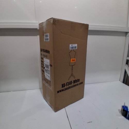 FEMALE MANNEQUIN TORSO DRESS FORM STAND WITH WOODEN TRIPOD BASE - 5FT - 5.6FT HEIGHT ADJUSTABLE - WHITE (MODEL: XU-F340-WHITE) image 3