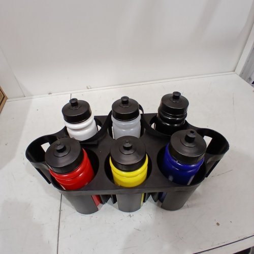 6PK LINEWOOD HOCKEY WATER BOTTLES WITH CARRYING CASE - 800ML - MULTI-COLOUR image 3