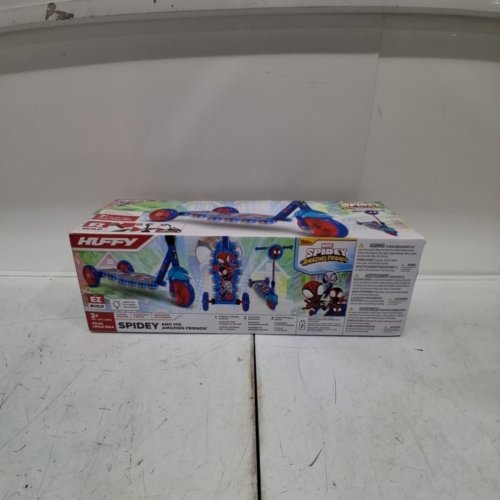 KID'S HUFFY SPIDEY & HIS AMAZING FRIENDS 3-WHEEL SCOOTER WITH LED LIGHTS - 37"+ 60LBS CAPACITY - BLUE/RED (MODEL: 28542) image 3