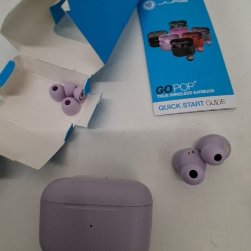 JLAB GOPOP+ TRUE BLUETOOTH WIRELESS EARBUDS WITH CHARGING CASE - 35+ HOURS PLAYTIME - PURPLE (MODEL: EBGAIRPOPRLLC124) image 3