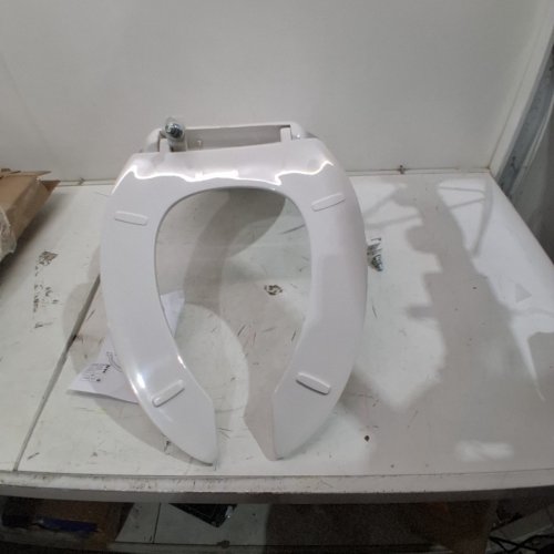 CENTOCO OPEN FRONT ELONGATED TOILET SEAT WITH COVER - 18.5" - WHITE (MODEL: 820STSS-001) image 3