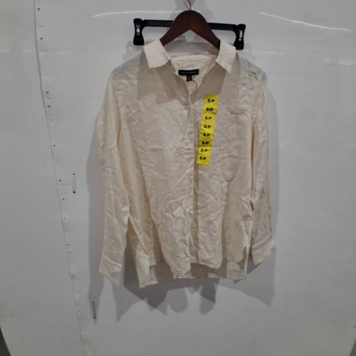 WOMEN'S BANANA REPUBLIC BUTTON UP LONG SLEEVE SHIRT - SMALL - CREAM (STYLE: 1974301) image 2