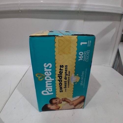 160PK PAMPERS SWADDLERS BEST DRYNESS DISPOSABLE DIAPERS - SIZE 1 (8-14LB) image 2