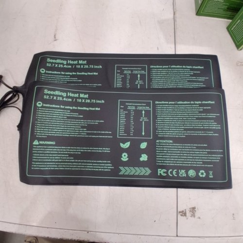 2PK WAMTEK SEEDLING HEAT MAT WITH WATERPROOF/HYDROPONIC DESIGN - 10" X 20" - BLACK image 3
