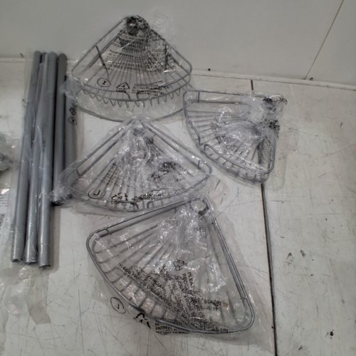 ZENNA HOME ADJUSTABLE TENSION POLE SHOWER CADDY 4-TIER ORGANISER - 5FT TO 8FT - SATIN CHROME (MODEL: ‎2161PC) image 4