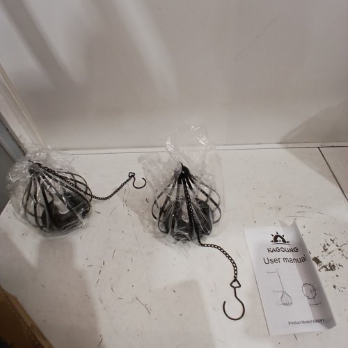 2PK KAGCLING HANGING OR SITTING SOALR LANTERNS - BLACK (MODEL: FX50091) image 2