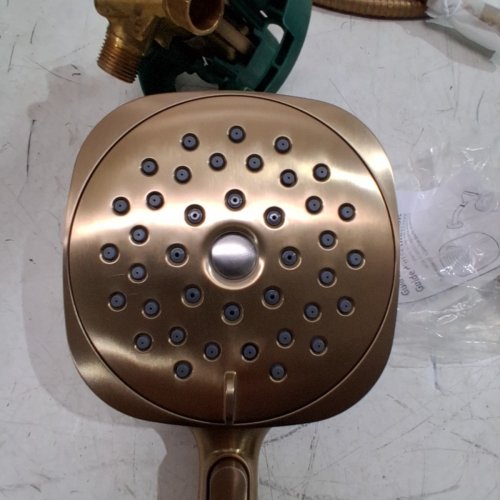 MOEN RONAN SINGLE-HANDLE MODERN SHOWER FAUCET WITH SQUARE HANDHELD RAIN SHOWER SPRAY HEAD FEATURING MAGNETIX - BRONZED GOLD - (MODOEL: 82023BZG) image 4