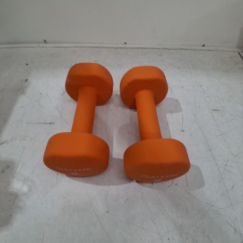 2PK YES4ALL NEOPRENE COATED DUMBBELLS HAND WEIGHT - 15LBS - ORANGE image 2