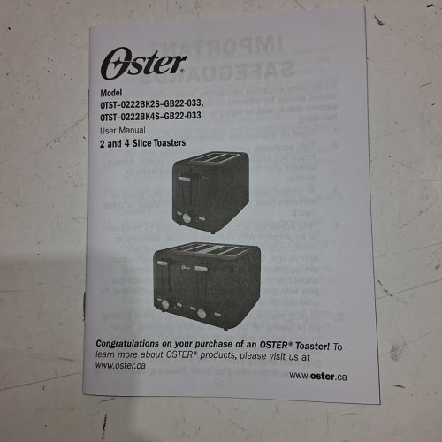 OSTER 4-SLICE TOASTER WITH BAGEL SETTING - BLACK (MODEL: OTST-0222BK4S-GB22-033) image 4