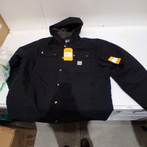 MEN'S CARHARTT BARTLETT 100% COTTON DUCK REGULAR-FIT SHERPA-LINED UTILITY JACKET - LARGE - BLACK (STYLE: 103826-BLK) image 2