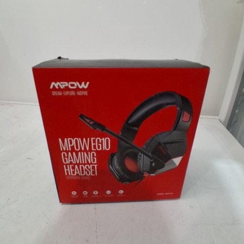 MPOW EG10 WIRED GAMING HEADSET WITH SURROUND SOUND - IN-LINE VOLUME & MIC CONTROL - LIGHT UP - BLACK/RED (MODEL: BH414A) image 3