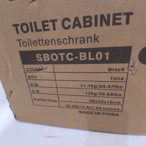SMIBUY FREESTANDING OVER THE TOILET STORAGE CABINET - BLACK (MODEL: SBOTC-BL01) image 3