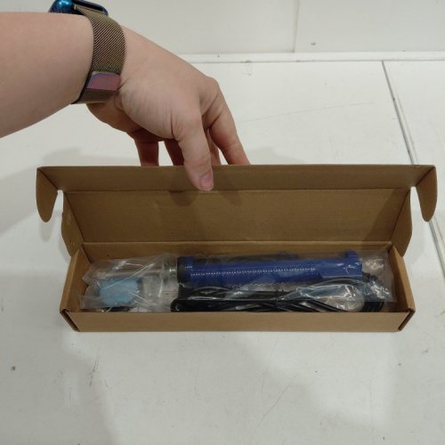 KERNOWO 2-IN-1 ELECTRIC DESOLDERING IRON AND SUCKER WITH WICK & CLEANING PIN - BLUE (MODEL: 929D-V) image 3