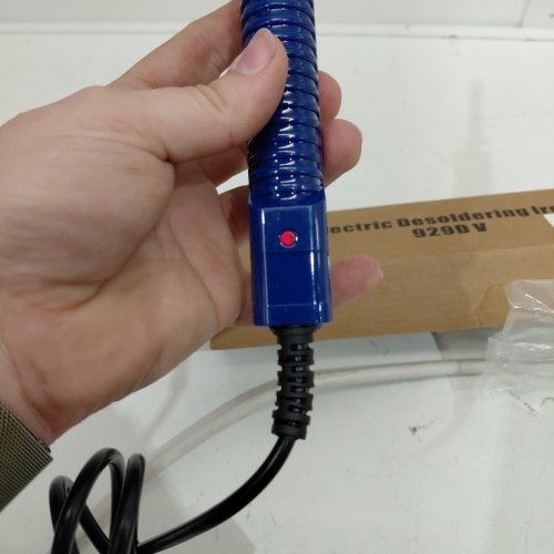KERNOWO 2-IN-1 ELECTRIC DESOLDERING IRON AND SUCKER WITH WICK & CLEANING PIN - BLUE (MODEL: 929D-V) image 4