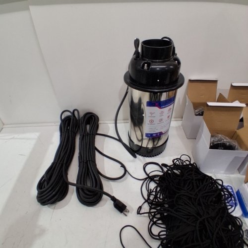 OKSTENCK FLOATING POND FOUNTAIN WITH 4 LED LIGHTS & 100FT CORD - 1HP - 110V - 750W - BLACK/GREY (MODEL: XK-CA-XC0129) image 4