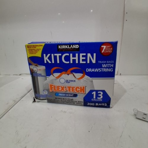 200PK KIRKLAND SCENTED KITCHEN DRAWSTRING GARBAGE BAGS - 13GAL - FRESH SCENT image 2
