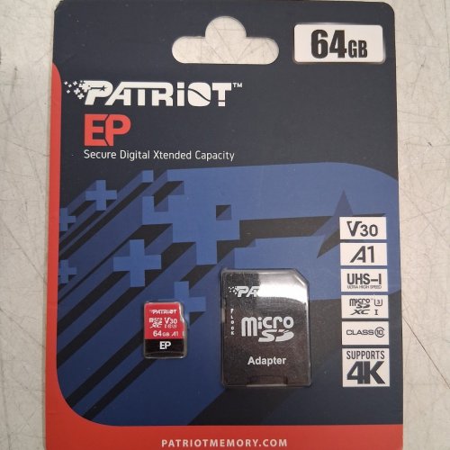 PATRIOT MICRO SD CARD WITH ADAPTER - 64GB - SUPPORTS 4K - RED/GREY/BLACK (MODEL: PEF64GEP31MCX) image 2