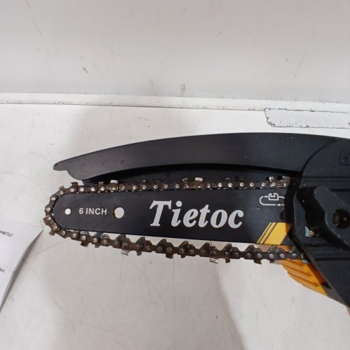 TIETOC 6" CORDLESS MINI HANDHELD CHAINSAW SUPER WITH 2X 21V BATTERIES & CARRIER CASE - YELLOW image 4