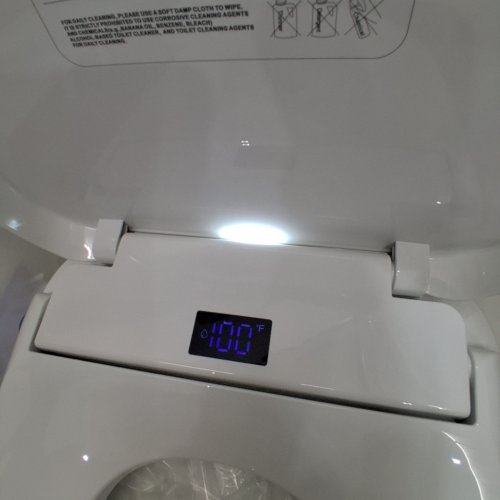 LXLU BIDET TOILET SEAT WITH SLOW CLOSE LID, HEAT, AND REMOTE - OVAL - WHITE (MODEL: RF001) image 3