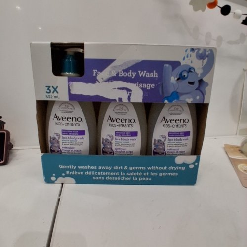 3PK AVEENO KIDS FACE & BODY WASH WITH OAT EXTRACT - SENSITIVE SKIN - 532ML/EACH image 2