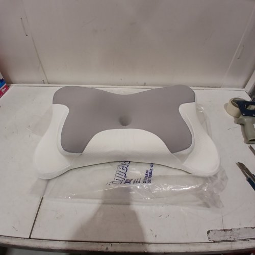 MOONORAH MEMORY FOAM CERVICAL PILLOW - WHITE AND GREY image 2