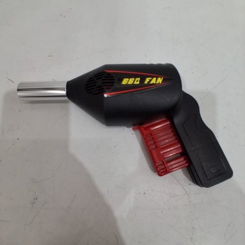 MANUAL HANDHELD BBQ BARBECUE AIR BLOWER FAN WITH PISTOL GRIP AND HAND-CRANK OPERATION - BLACK AND RED (MODEL:302-A) image 3
