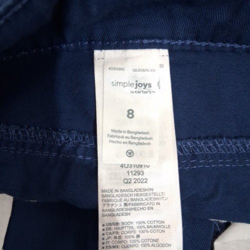 BOYS SIMPLE JOYS BY CARTER'S LOOSE FIT STRAIGHT LEG JEANS - SIZE 8 (30 X 30) - NAVY BLUE image 2