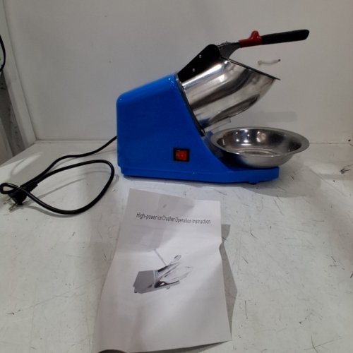 ELECTRIC ICE SHAVER CRUSHER PORTABLE STAINLESS STEEL SHAVED ICE MAKER - 220LBS/HR 2200RPM - BLUE image 3