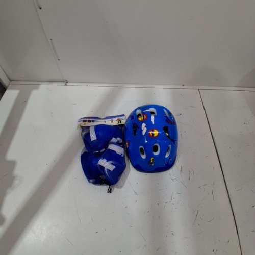 KIDS UNISEX BIKE HELMET AND PROTECTIVE PADS - OSFM - BLUE image 2