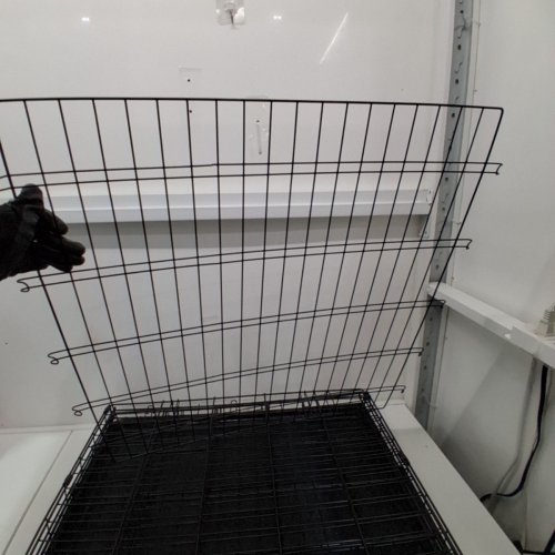 YAHEETECH FOLDABLE DOUBLE DOOR DOG CRATE WITH REMOVABLE TRAY, PERFECT FROM PUPPY'S TO ADULTS - 42" X 24" X 26" - BLACK (MODEL: 593333/614627 BLACK) image 4