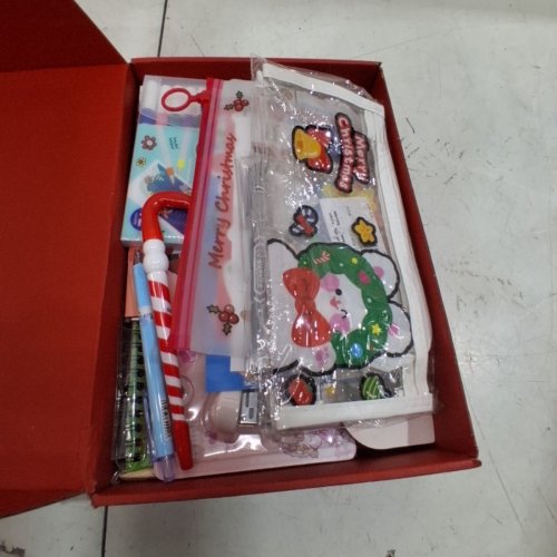 DIY KIDS CHRISTMAS PARTY FAVORS AND STATIONERY ASSORTMENTS- RED image 2