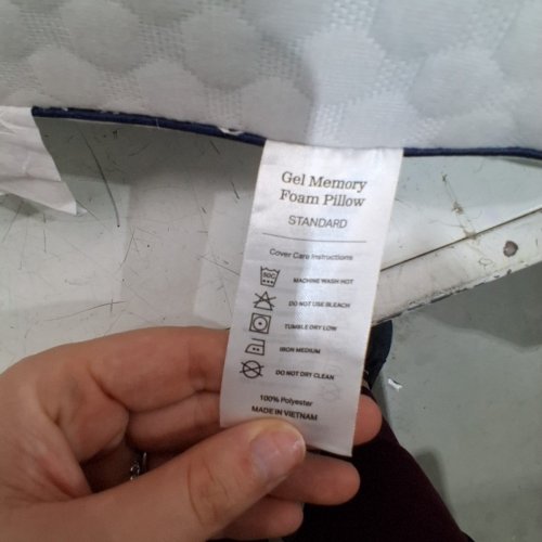 GEL MEMORY FOAM PILLOW WITH WASHABLE COVER - STANDARD - WHITE image 4