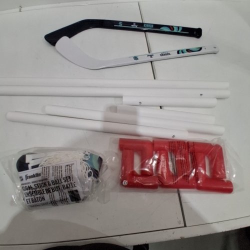 FRANKLIN SPORTS NHL SEATTLE KRAKEN MINI HOCKEY SET - ONE LEFT HAND AND ONE RIGHT HAND STICK - BLACK,/WHITE/TEAL image 4