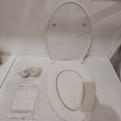 LUXE ELONGATED COMFORT FIT TOILET SEAT WITH SLOW CLOSE - 18.5" - WHITE (MODEL: 1008E) image 2