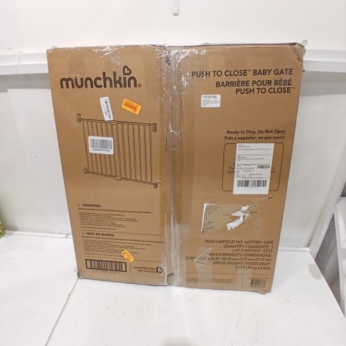 MUNCHKIN PUSH TO CLOSE BABY GATE FOR STAIRS WITH HARDWARE - 27"X30.5"X2.25" - BLACK - (MODEL: 46777001-SIOC) image 3
