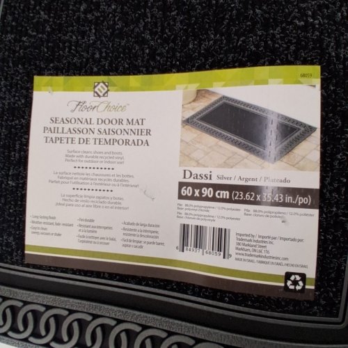 SEASONAL DOOR MAT - 19.63" X 35.43" - BLACK AND GRAY image 3