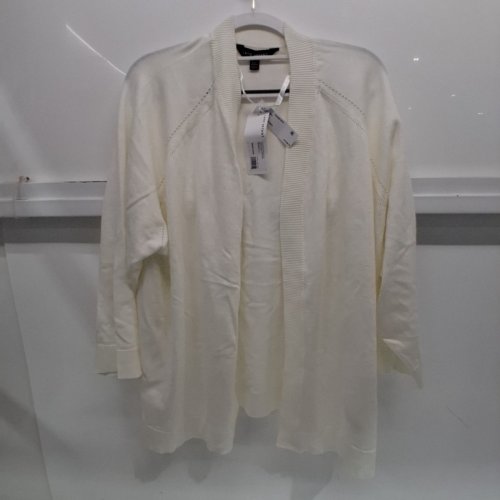 WOMEN'S LANE BRYANT OPEN FRONT KNIT CARDIGAN - 2XL - WHITE (STYLE: SOSALA LB0024) image 2
