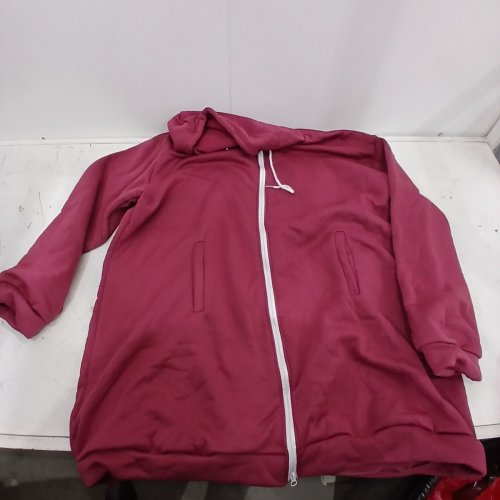 WOMENS LONG ZIP UP SWEATER - 5XL - PINK image 3