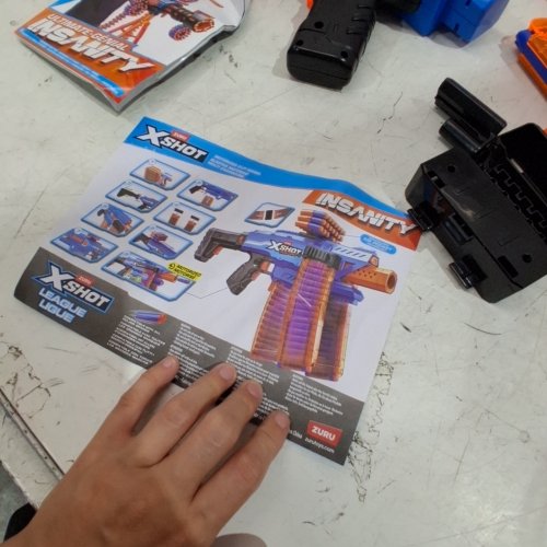 ZURU XSHOT MOTORIZED CLIP MANIA BLASTER WITH MULTI CHARGERS - BLUE AND ORANGE (STYLE: INSANITY) image 4