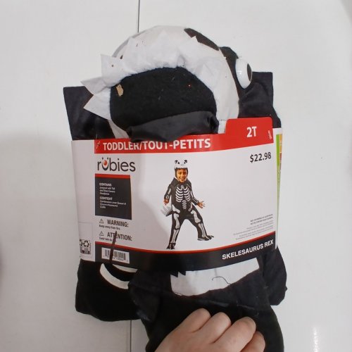 RUBIES TODDLER SKELESAURUS SKELETON DINOSAUR COSTUME - 2T - BLACK AND WHITE image 3