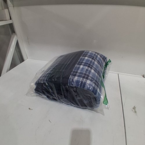 NAUTICA HOME COTTON REVERSIBLE QUILT - 90" X 90" QUEEN SIZE - BLUE PLAID/NAVY (STYLE: ADDISON) image 5