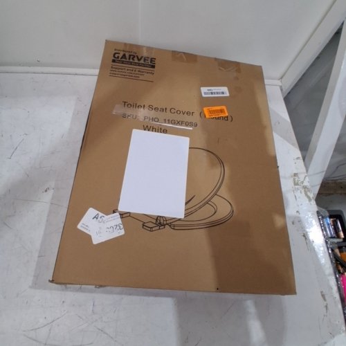 GARVEE WHITE ELONGATED TOILET SEAT QUIET CLOSE COVER AND SEAT, EASY TO CLEAN AND STAIN-RESISTANT, RESIDENTIAL TOILET SEAT WITH LID - 16.5" - WHITE (MODEL: PHO_11GXF0S9) image 4
