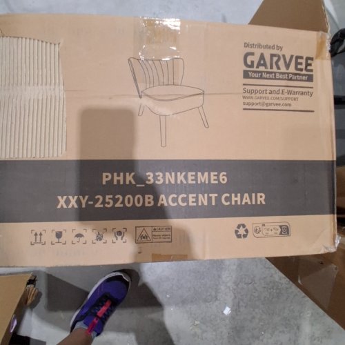 GARVEE VELVET LIVING ROOM ACCENT CHAIR - 300 LBS MAX - GREEN (MODEL: PHK_33NKEME6) image 2