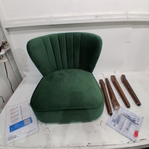 GARVEE VELVET LIVING ROOM ACCENT CHAIR - 300 LBS MAX - GREEN (MODEL: PHK_33NKEME6) image 3