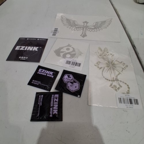 3PC EZINK ASSORTED LONG LASTING TEMPORARY TATTOOS - BLACK image 2