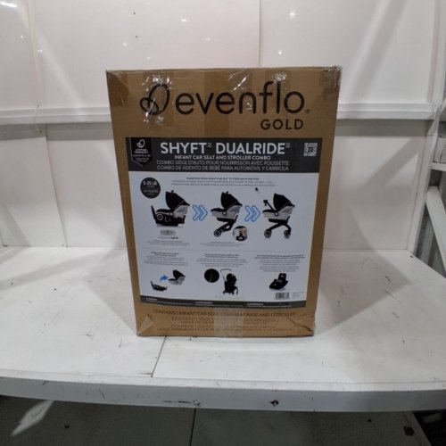 INFANT EVENFLO GOLD SHYFT DUALRIDE CAR SEAT AND STROLLER COMBO - 35LB MAXIMUM WEIGHT - MOONSTONE GREY (MODEL: 37312311C) image 9