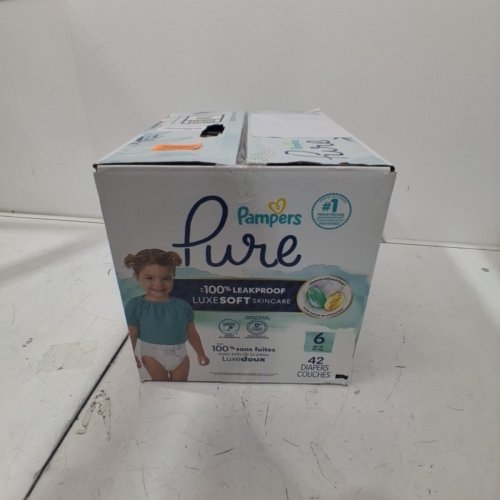 42PK PAMPERS PURE PROTECTION DISPOSABLE BABY DIAPERS - SIZE 6 image 2